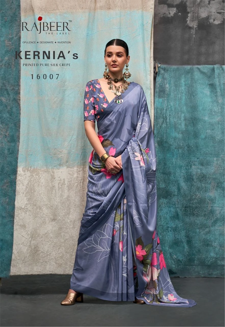 Rajbeer Kernia’S Pure Crape Wholesale Fancy Sarees Catalog — Wholesale Sarees, MPA wholesale from Surat — view 8